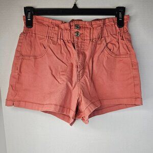 Wild Fable Women Shorts High Paper Bag Waist Salmon Color Size M